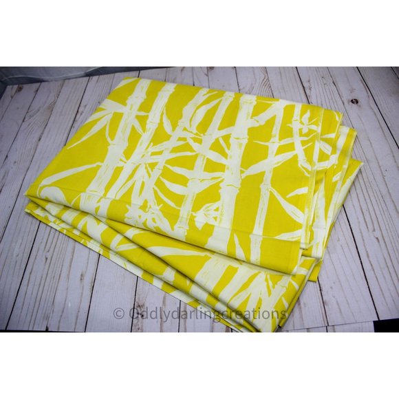Wamsutta Ultracale Twin Flat Sheet - Bamboo Yellow‎ & White - Vintage Condition - Picture 1 of 5